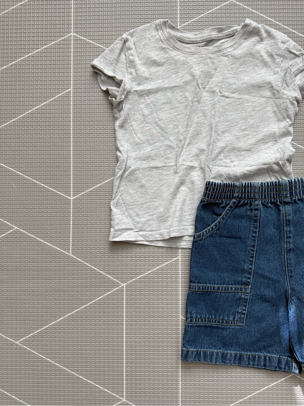 Okie dokie|Vintage Baby gender neutral/toddler summer outfit,cargo jean shorts•
